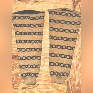 Zumiez Girls/Womens Thigh High Green and Black Knit Leg-Warmers OS